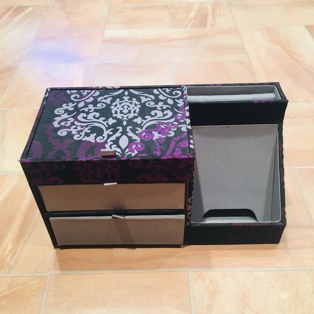 Paisley Fabric Covered Jewelry Organizer Drawers - Picture 2 of 3